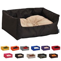 Hundebett-Hundekorb-Aruba-100-Polyester-Braun-II-M-70cmx60-cm-W204-10-0-0