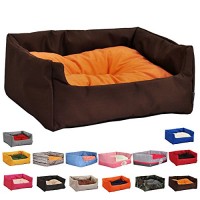 Hundebett-Hundekorb-Aruba-100-Polyester-Braun-II-M-70cmx60-cm-W204-10-0-1