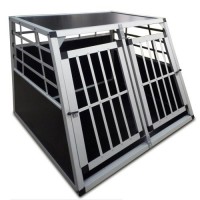 Alu-Hundetransportbox-Auto-Hundebox-Doppeltrig-86x99x67cm-0