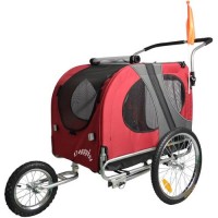 DOGGYHUT-Hundeanhnger-mit-Jogger-Hundefahrradanhnger-Fahrradanhnger-NEU-OVP-rot-2in1-10202-01-0