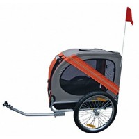 Hundeanhnger-Fahrrad-Hundefahrradanhnger-orange-grau-mit-Sicherheits-Drehkupplung-0-0