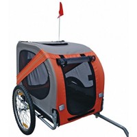 Hundeanhnger-Fahrrad-Hundefahrradanhnger-orange-grau-mit-Sicherheits-Drehkupplung-0