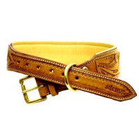 MICHUR-FELIPE-Hundehalsband-Lederhalsband-Halsband-LEDER-CARAMEL-Beige-Braun-MIT-STANZUNGEN-in-verschiedenen-Gren-erhltlich-0-0