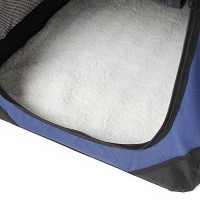 amzdeal-Hundetransportbox-Transportbox-Hunde-Katze-Faltbar-Transportbox-Hundebox-Reisebox-Hunde-Katzen-Box-Kennel-mit-seitlichen-Einstiegen-und-Verdunklungsrollos-Gre-Graublau-0-4