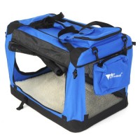 amzdeal-faltbare-Hundetransportbox-Hunde-Katze-Transportbox-Hundebox-Reisebox-Hunde-Katzen-Box-Katzenbox-Hundehaus-Kennel-mit-seitlichen-Einstiegen-und-Verdunklungsrollos-Gre60cm-x-42cm-x-42cm-Blau-0-2