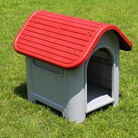 NEUHOLZ-Hundehtte-rot-weiss-Hundehaus-Hundebox-Hunde-Haus-Htte-Box-Wetterfest-XDB-403B-0-0