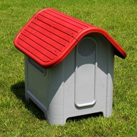 NEUHOLZ-Hundehtte-rot-weiss-Hundehaus-Hundebox-Hunde-Haus-Htte-Box-Wetterfest-XDB-403B-0-2
